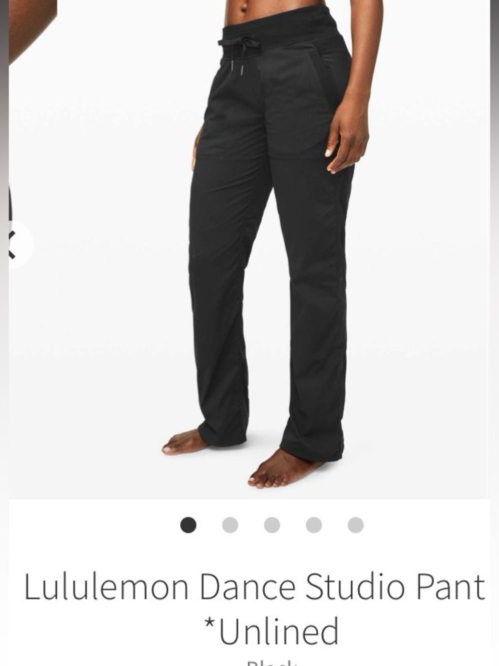 Lululemon Dance Studio full length black pants size 2 tag on, unlined, inseam 31